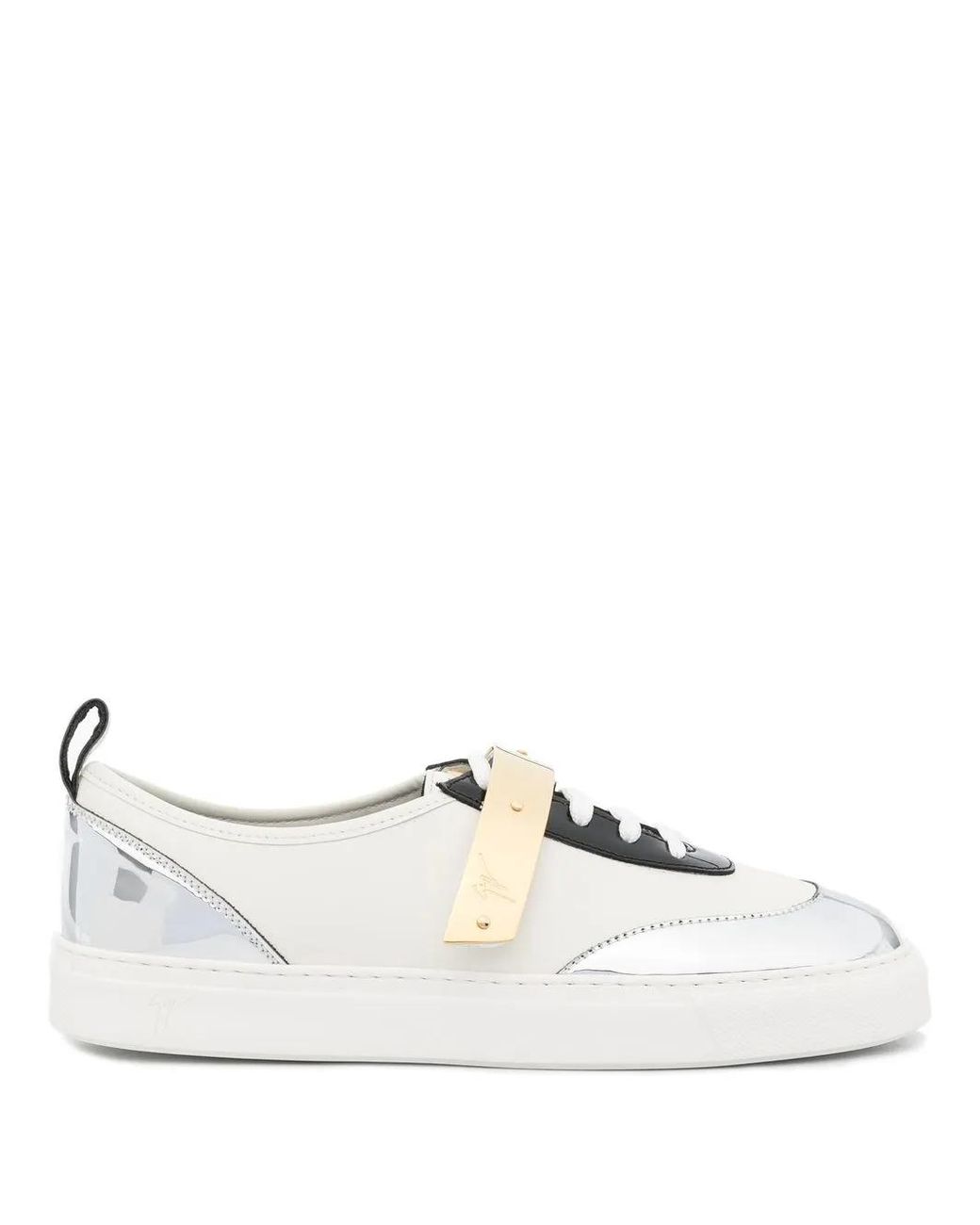 Giuseppe Zanotti White Strap-Detail Low-Top Sneakers