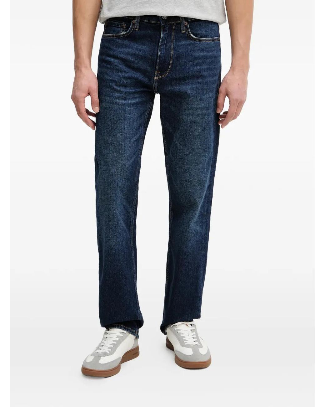 Guess Blue Logo-Patch Jeans for men