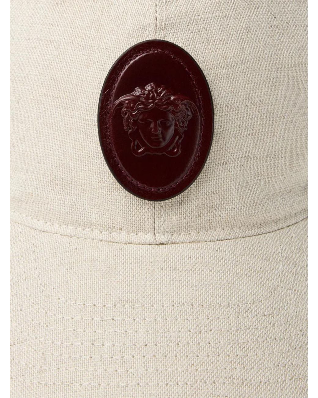 Versace Natural Cotton & Linen Baseball Cap