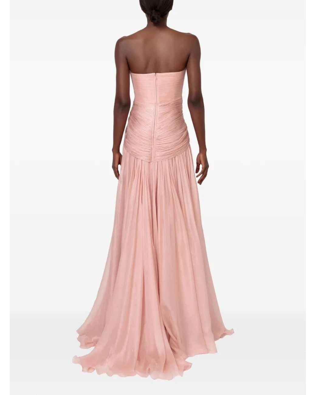 IRIS SERBAN Pink Eleonora Strapless Maxi Dress