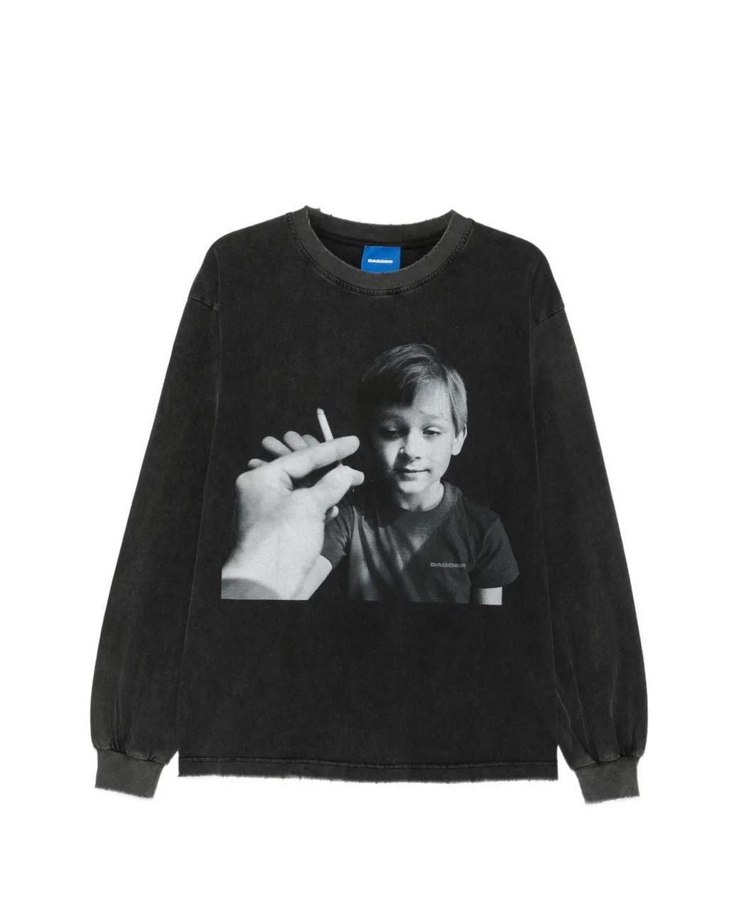 DAGGER Black Graphic-Print Long-Sleeve T-Shirt for men