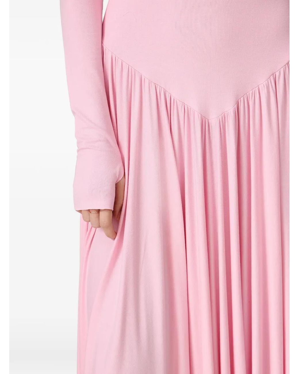 Pink Pink Langärmeliges Maxikleid Mit Raffungen