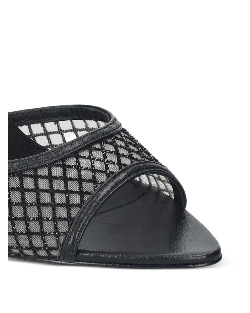 Lola Cruz White Ruby Mesh-Panel Sandals