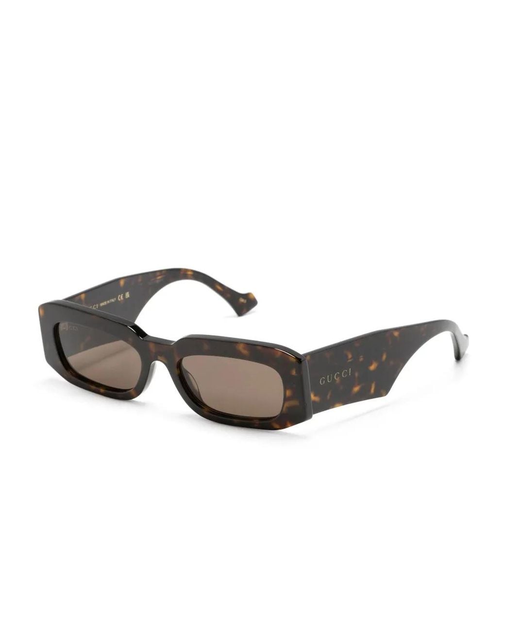 Gucci Brown Rectangle-Frame Sunglasses
