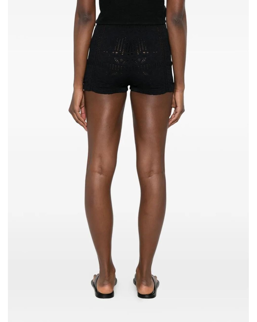 Nanushka Black Elasticasted-Waistband Mini Shorts