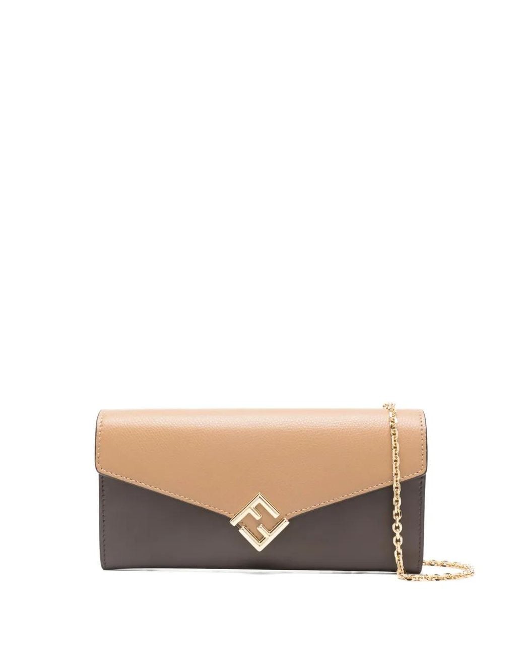 Fendi White Diamonds Continental With Chain Mini Bag