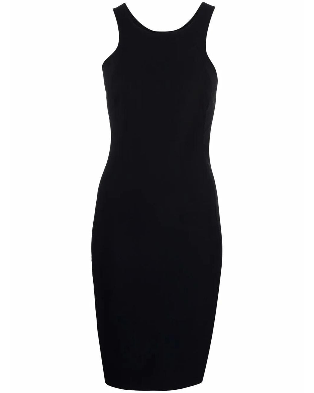 Patrizia Pepe Black Round-Neck Sleeveless Racer Dress