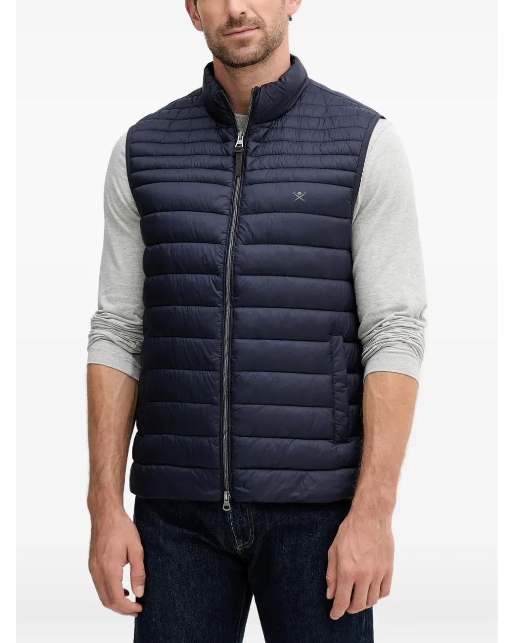 Hackett Blue Zip-Up Gilet for men