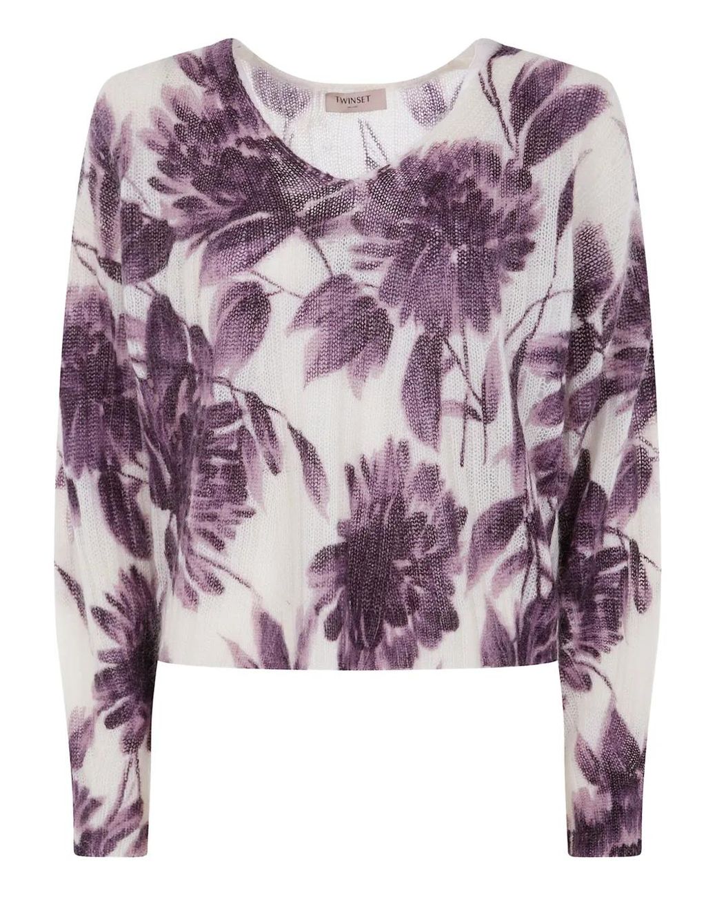 Twinset Purple Floral Print Sweater