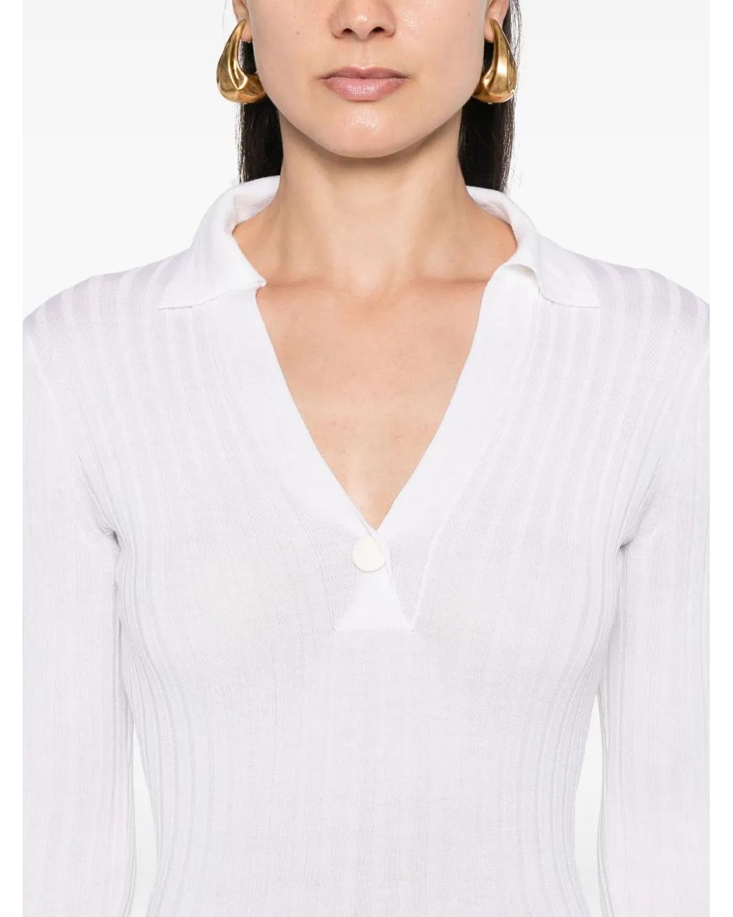 Vince White Snap Polo Sweater