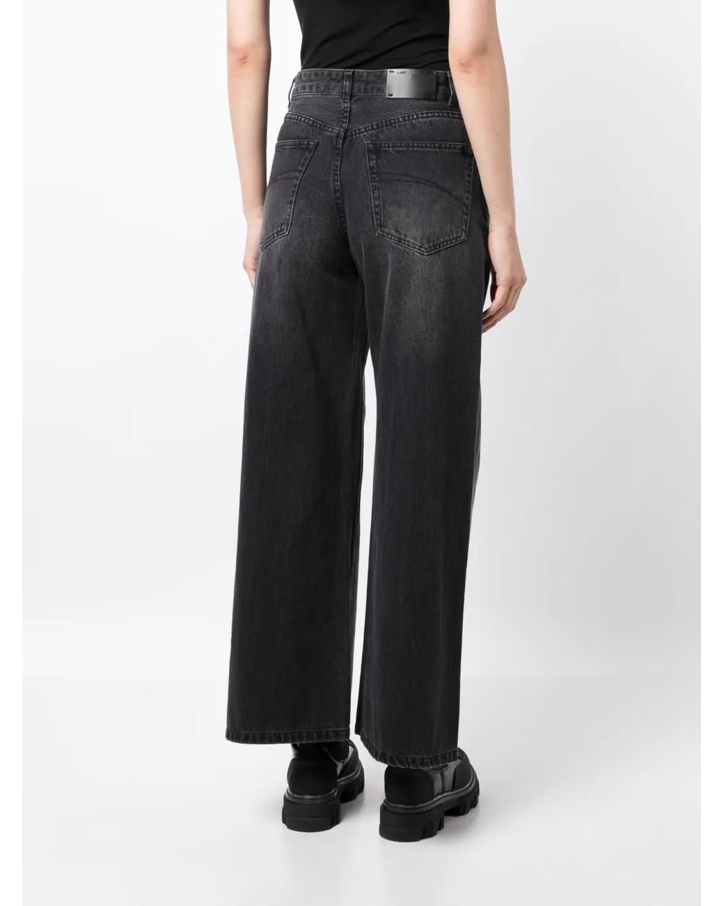 JNBY Gray Panelled Wide-Leg Jeans