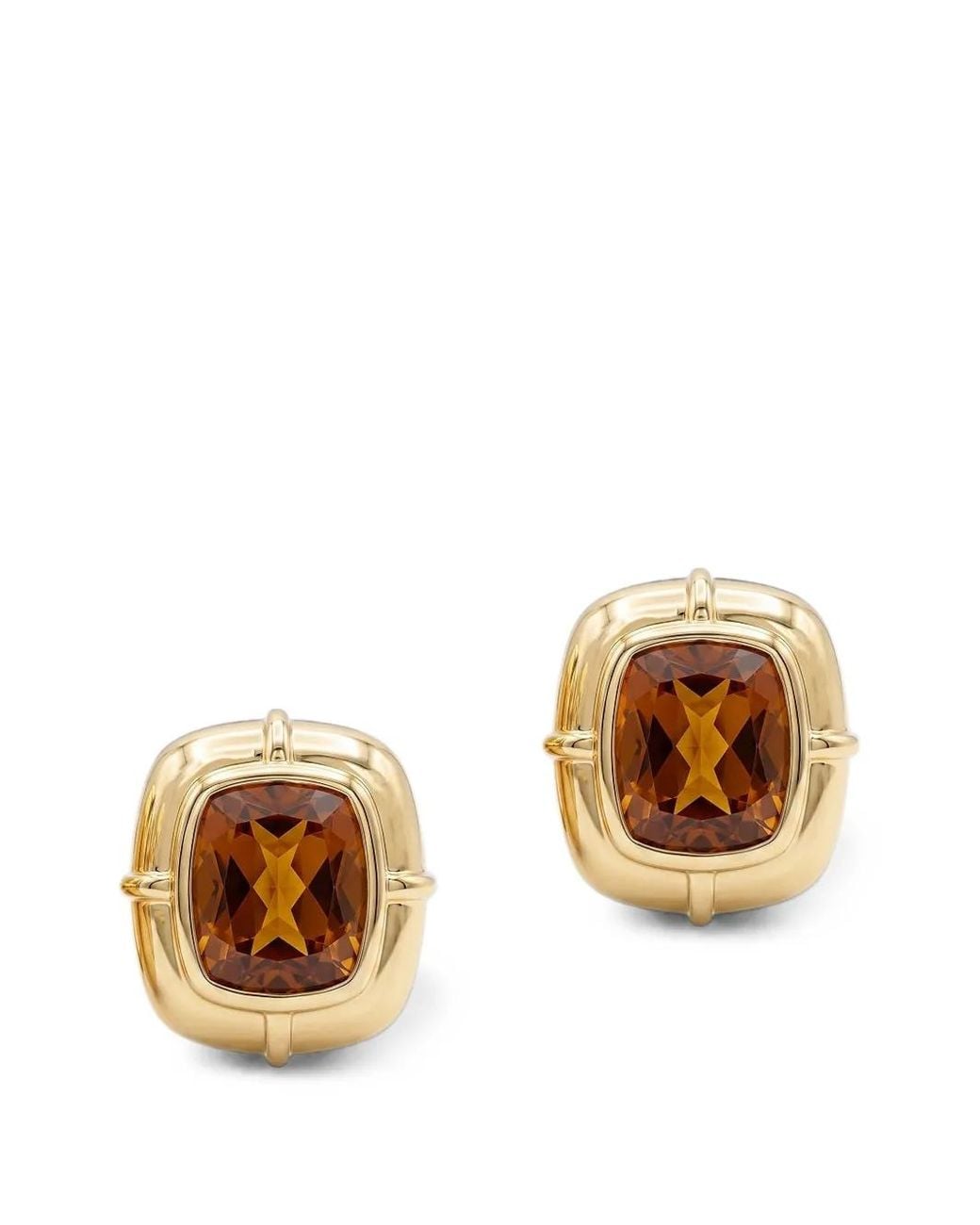 Goshwara Metallic Zircon Cushion Earrings