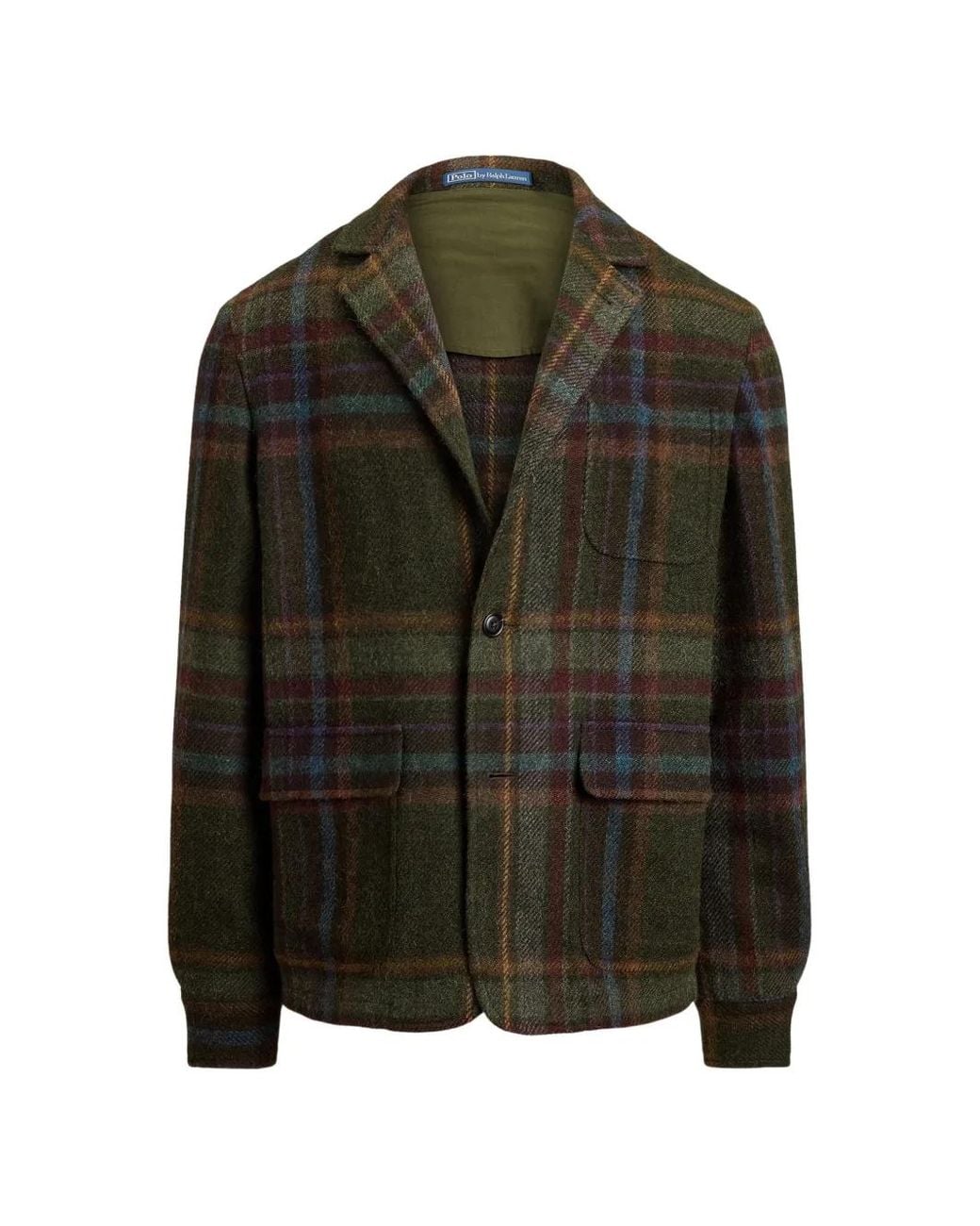 Polo Ralph Lauren Green Blazer En Tweed À Carreaux for men