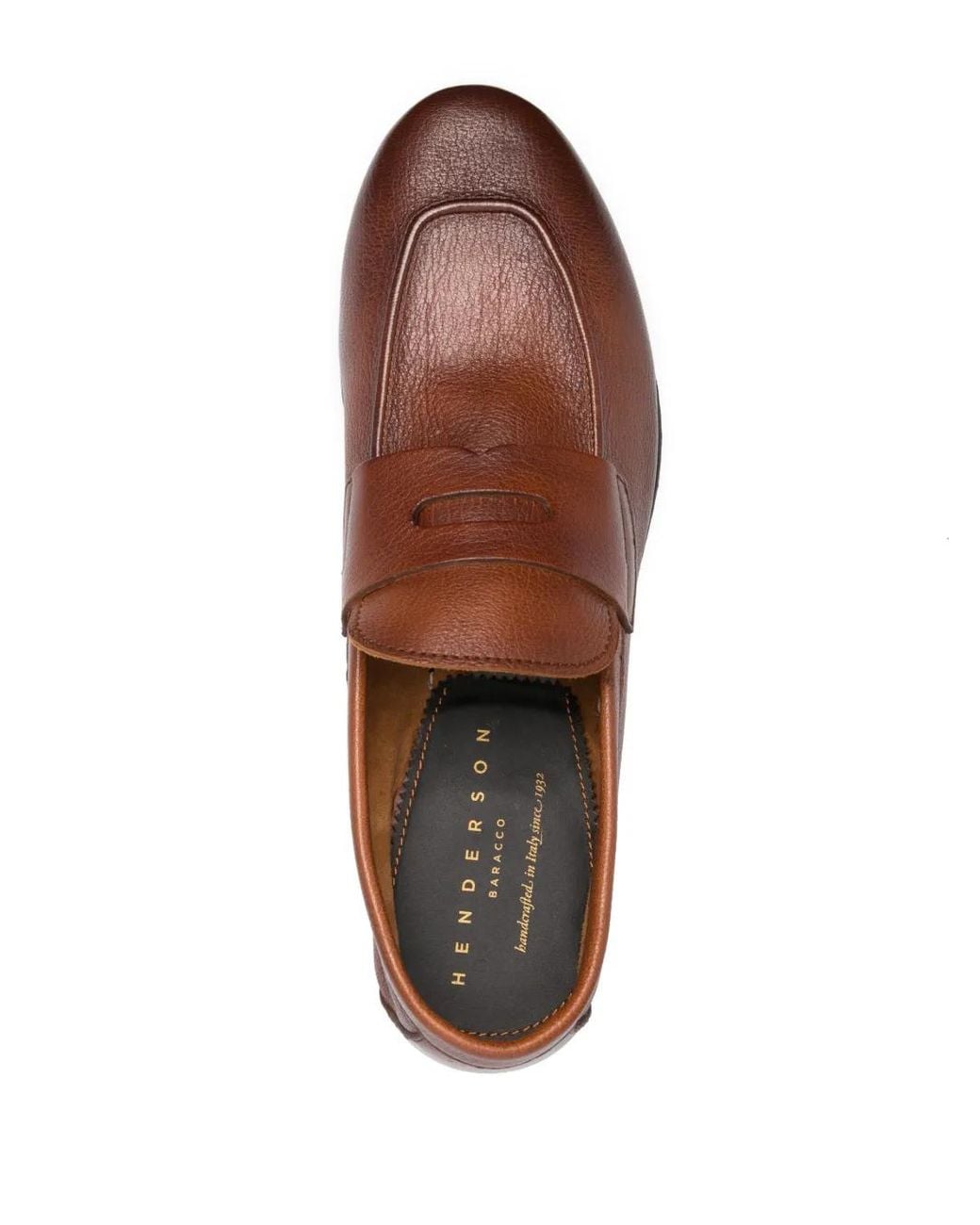 Henderson Brown Grained Leather Loafers for men
