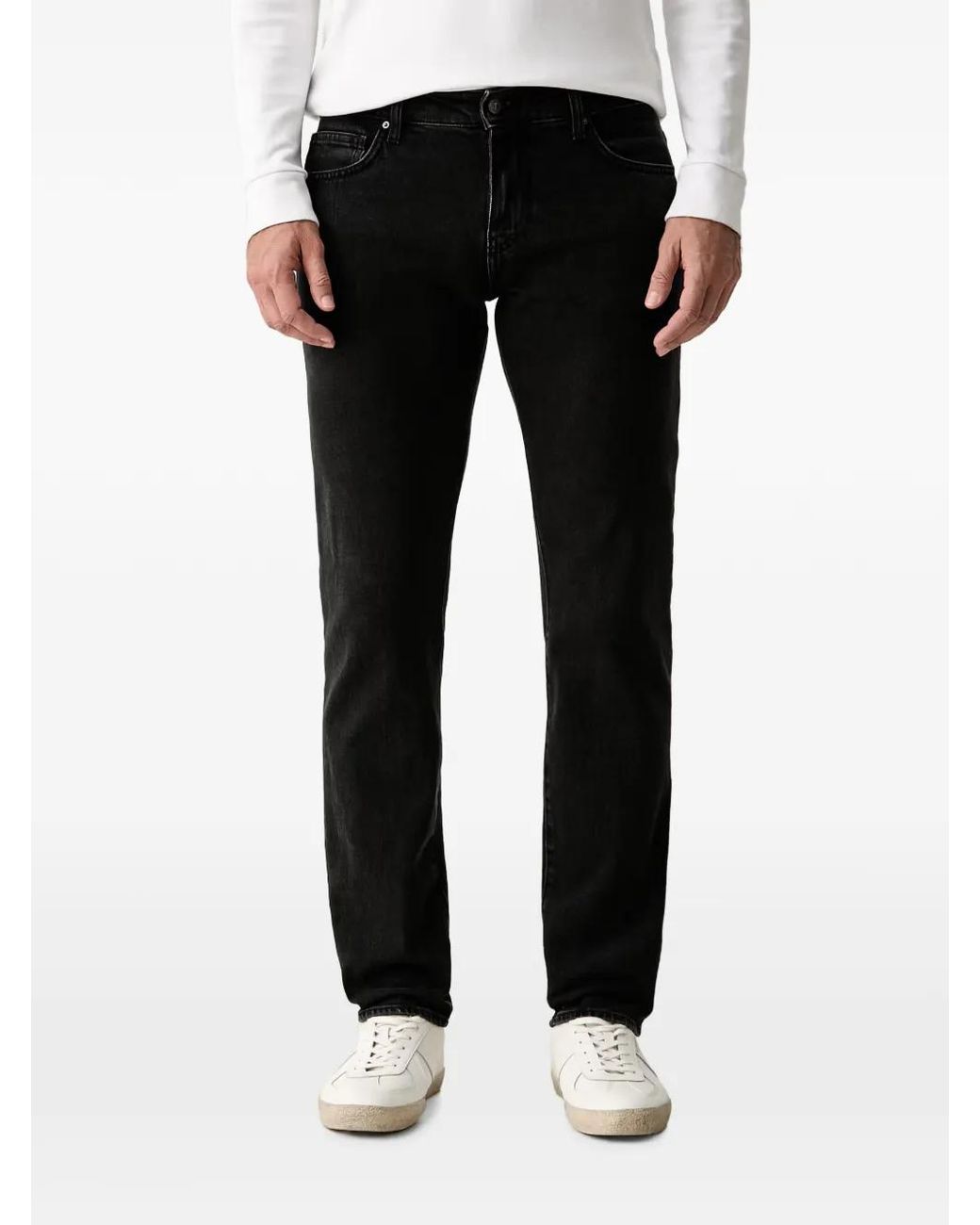 ARMANI EXCHANGE Black Logo-Patch Jeans for men