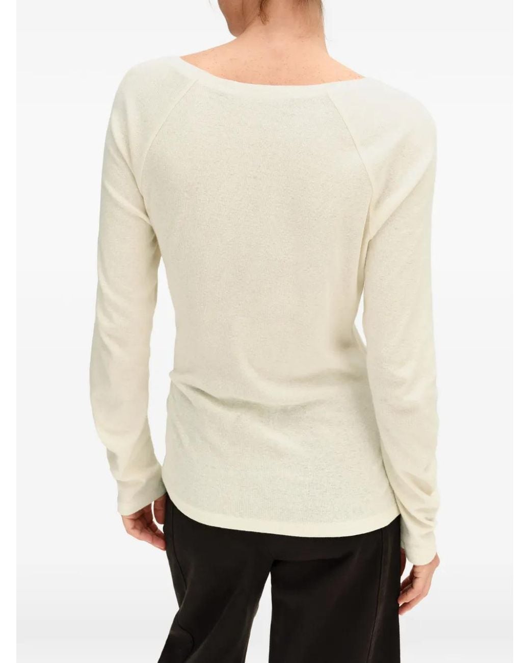 Bimba Y Lola White Ivory Gathered Raglan T-Shirt