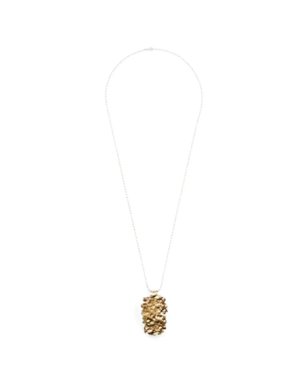 Isabel Marant Multicolor Hammered-Effect Long Necklace