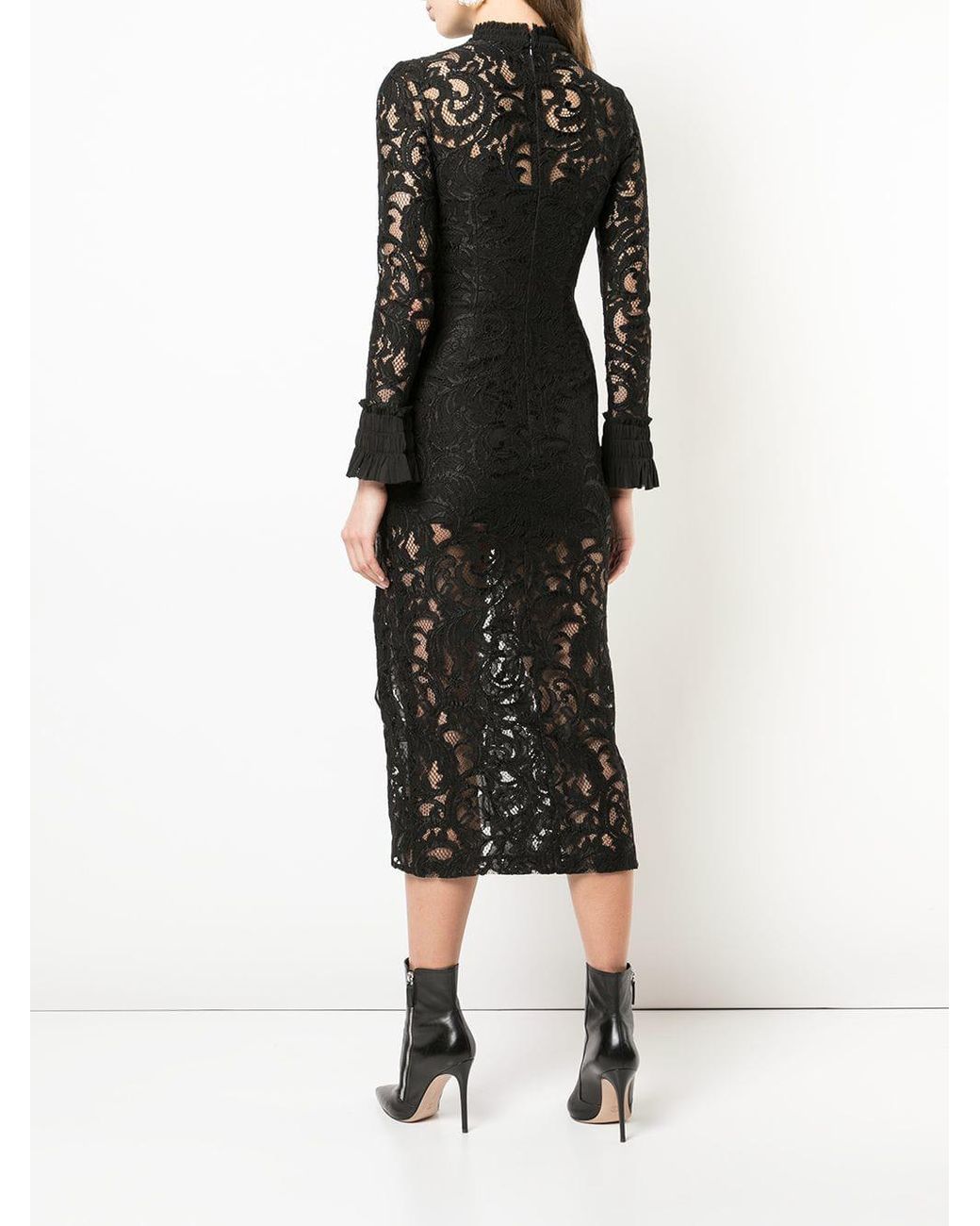 Alexis Fala Lace Midi Dress in Black | Lyst