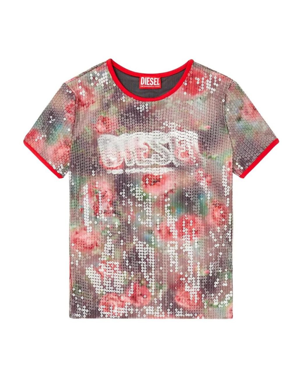 T-Shirt À Sequins T-Unkyel DIESEL en coloris Rose Lyst