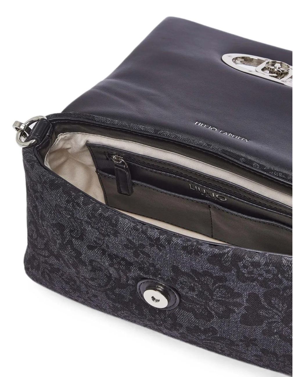 Liu Jo Black Sac La Puffy Médium En Jean Imprimé