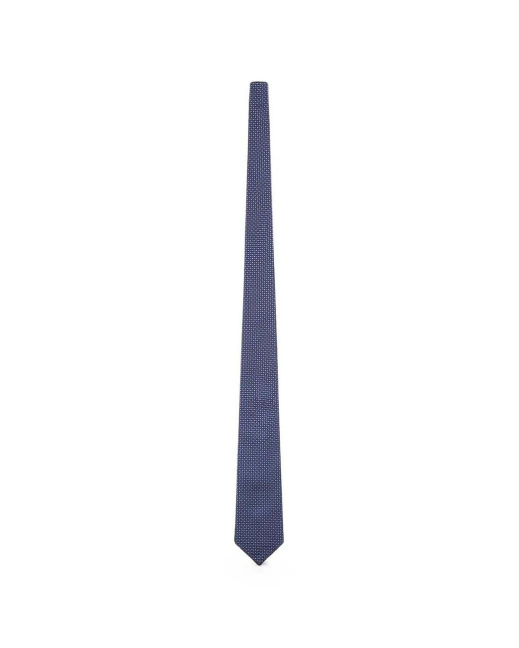 Kiton Blue Cravate En Soie À Motif Géométrique for men