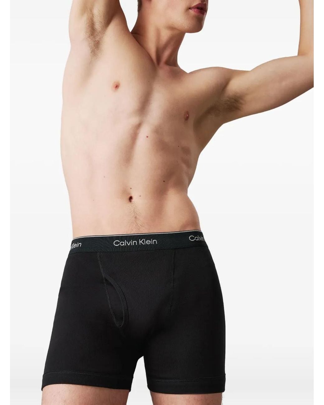 Calvin Klein Black Logo-Waistband Boxers for men
