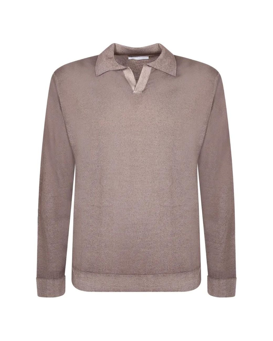 Daniele Fiesoli Brown Polo-Collar Sweater for men