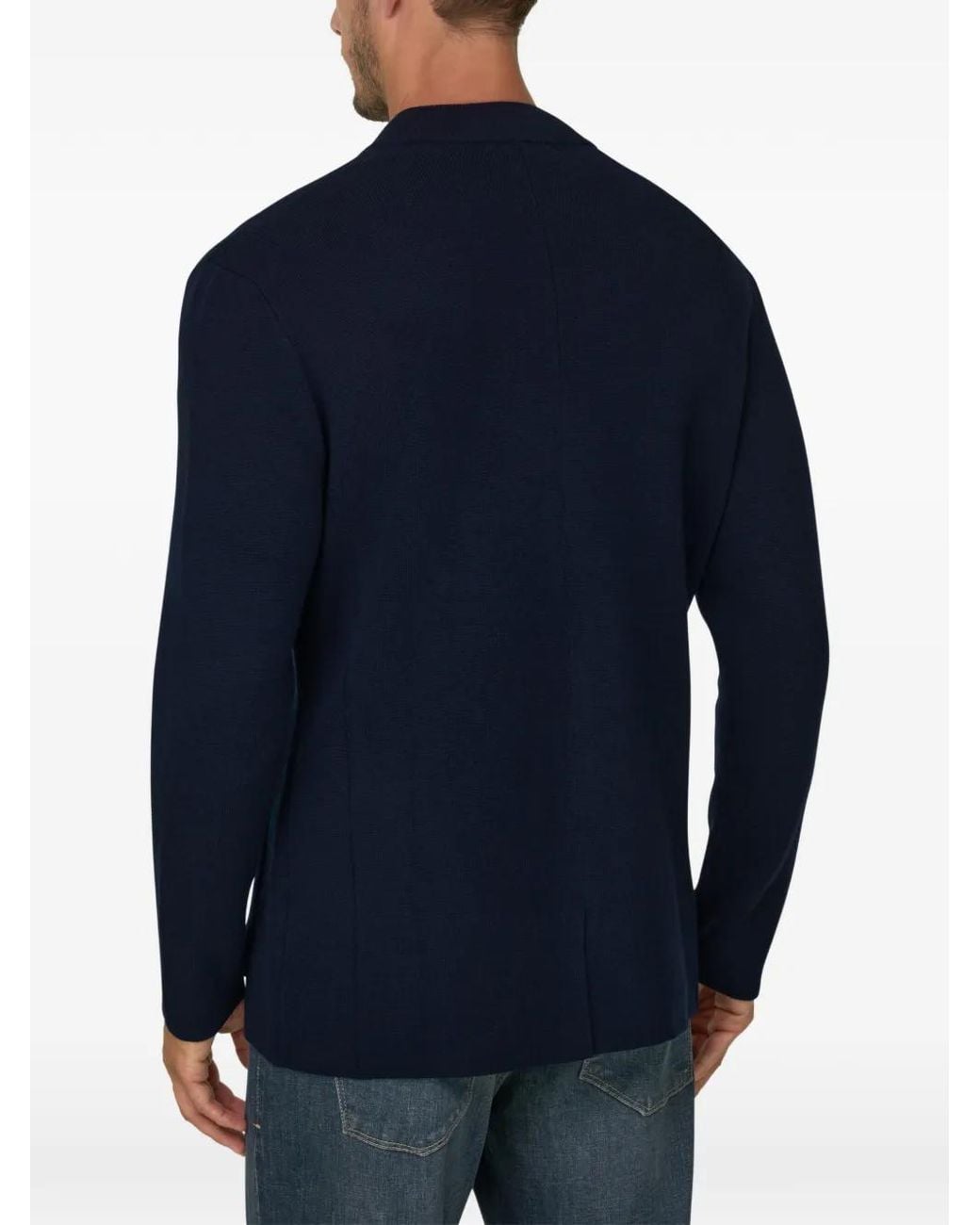 Boggi Blue Knitted Jacket for men