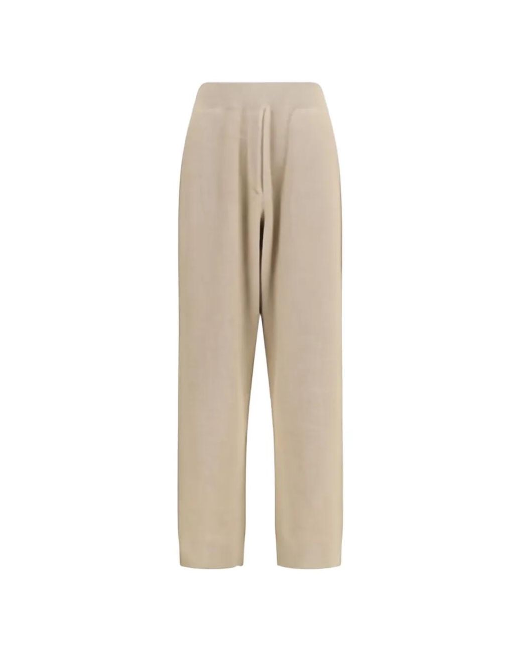 Brunello Cucinelli Natural Ribbed-knit Cashmere Trousers