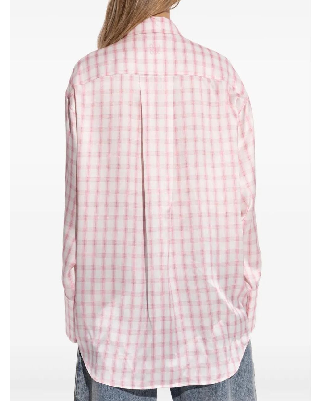 Loewe Pink Checked Silk Shirt