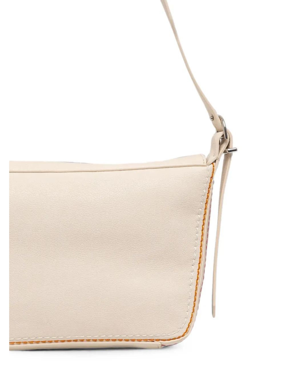 Desigual Natural Braided-Detail Contrast-Stitch Shoulder Bag