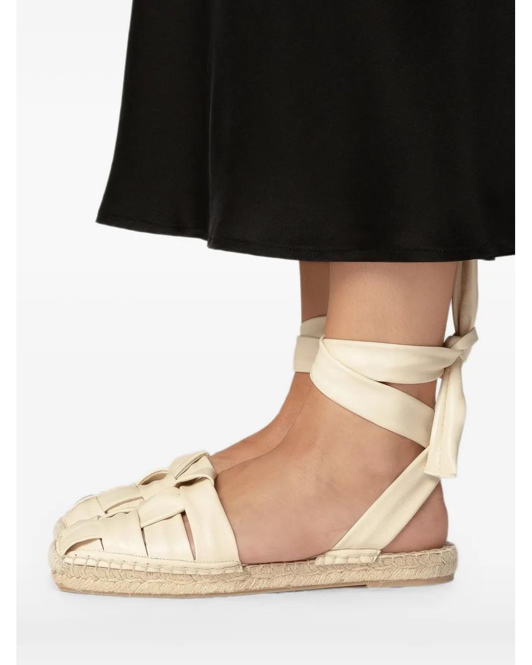 Hereu Natural Bena Interwoven Leather Ballet Flats