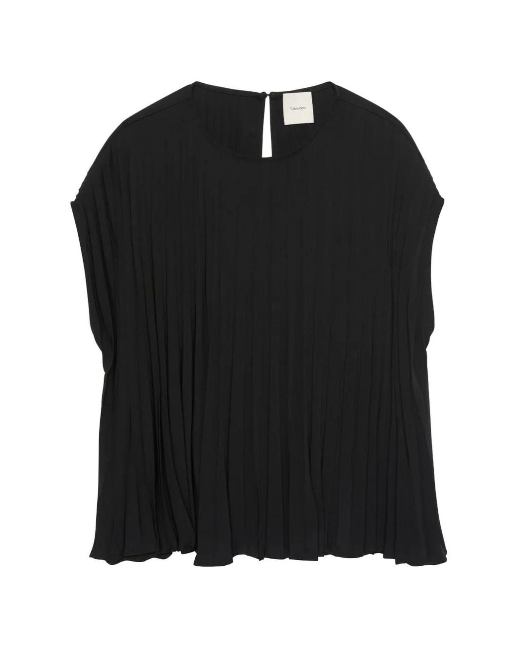 Calvin Klein Black Pleated Sleeveless Top
