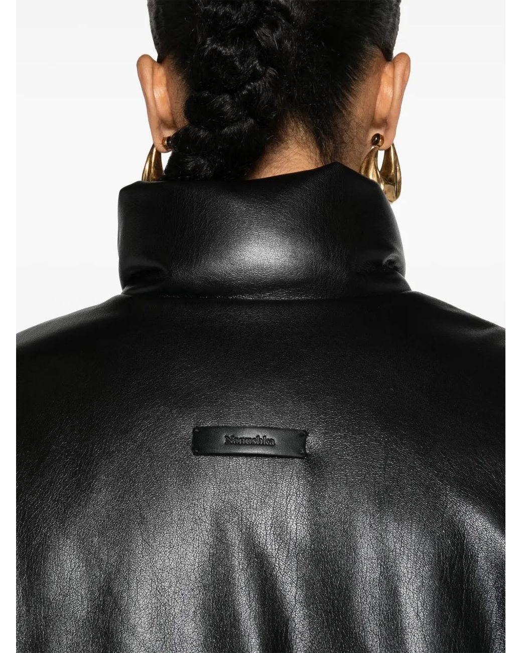 Nanushka Black Cropped Puffer Jacket