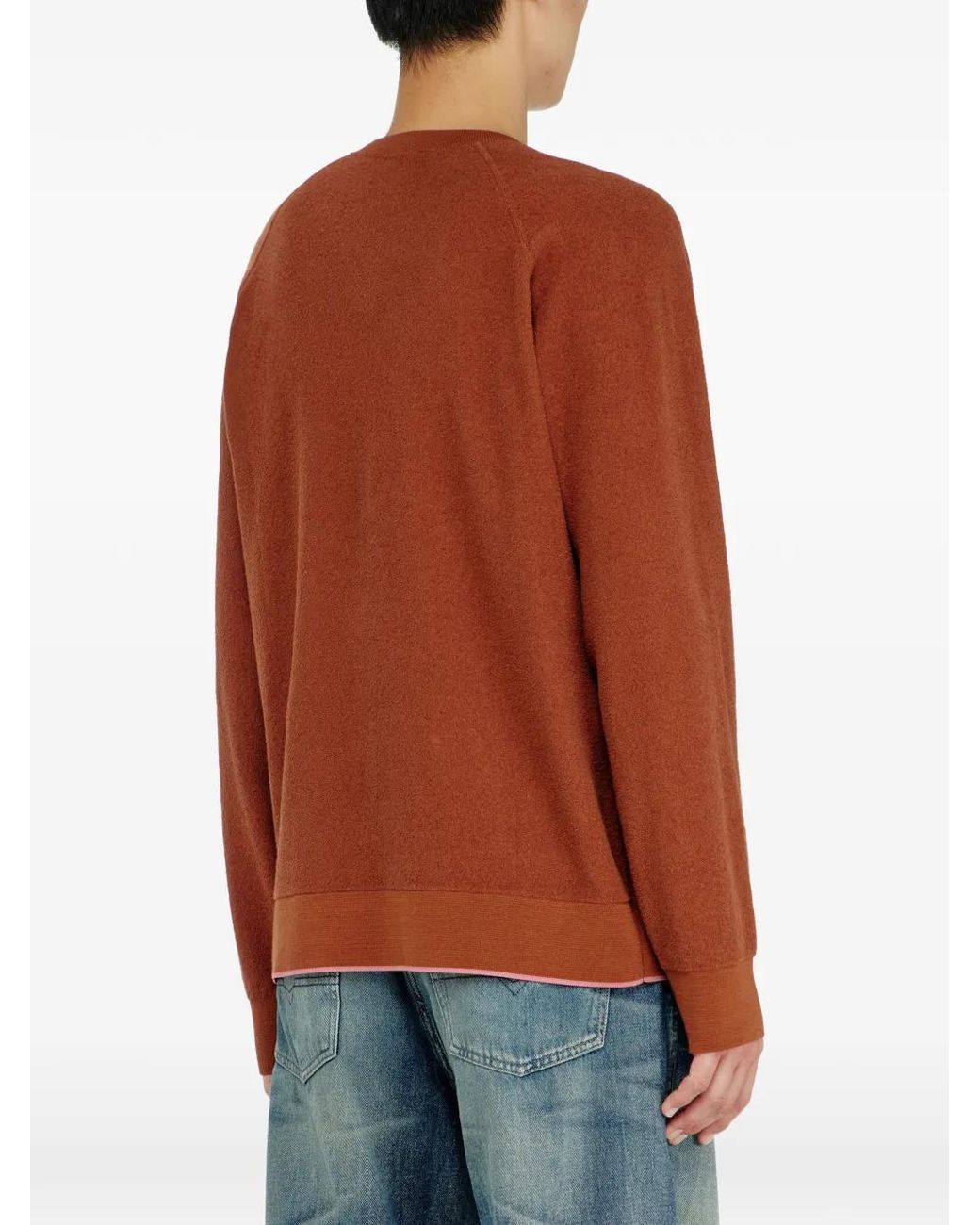 DIESEL Orange Bouclé-Knit Sweater for men