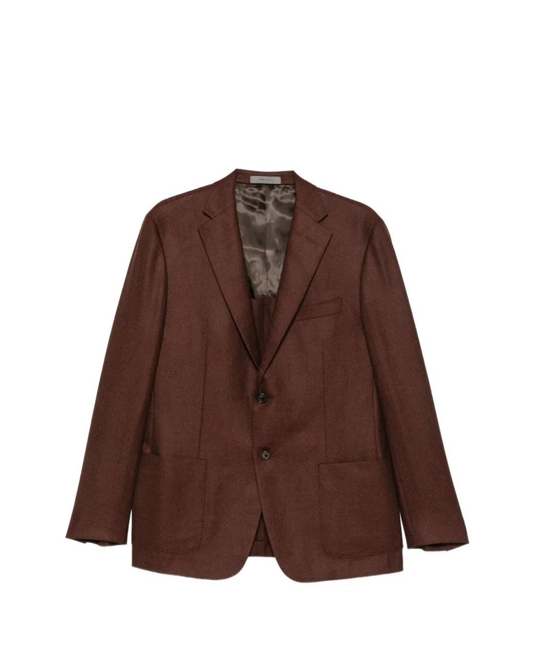 Corneliani Brown Single-Breasted Notched-Lapels Blazer for men