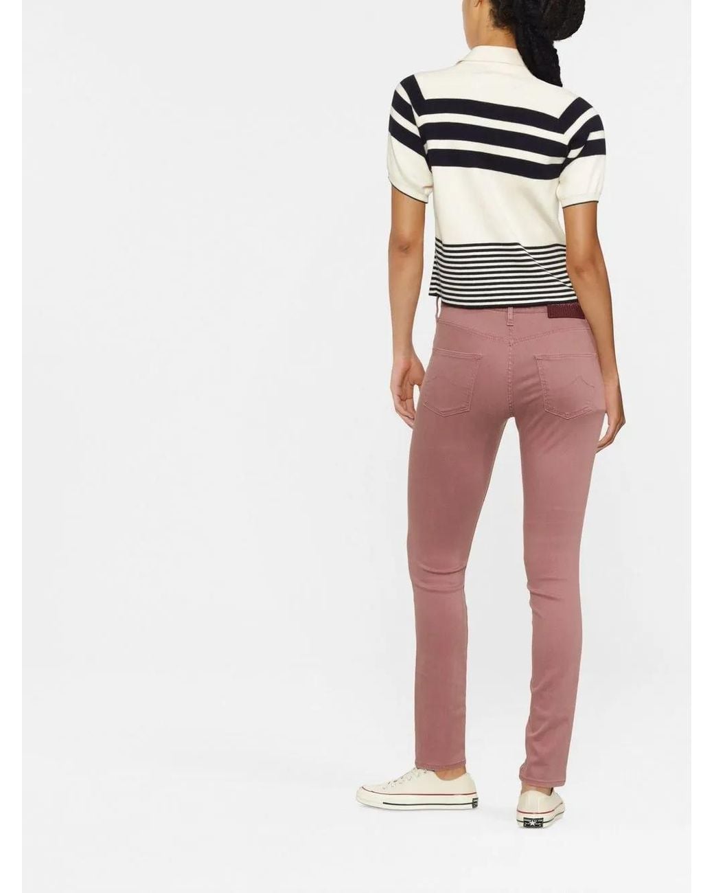 Jacob Cohen Red Mid-Rise Skinny Jeans