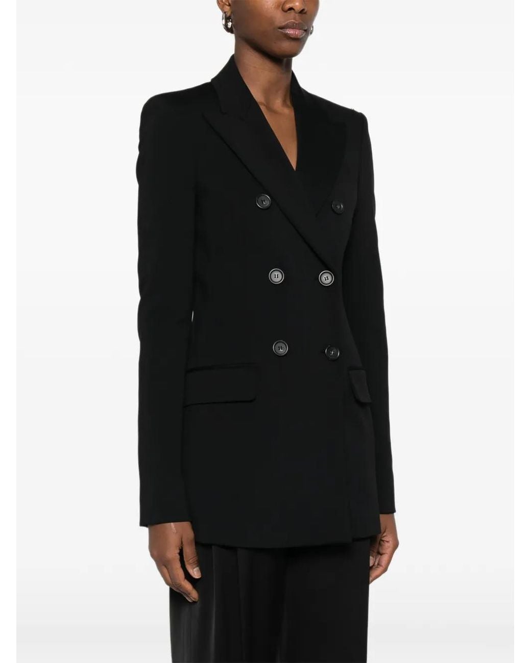 Sportmax Black Double-Breasted Fitted Jacket