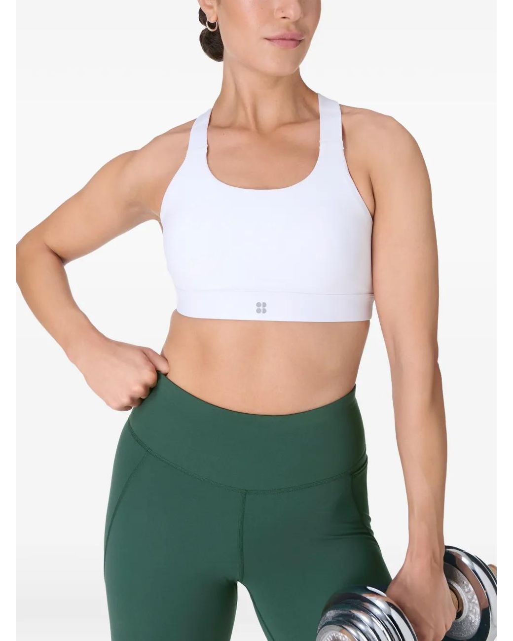 Sweaty Betty White Power Scoop-Neck Racerback Sports Bra