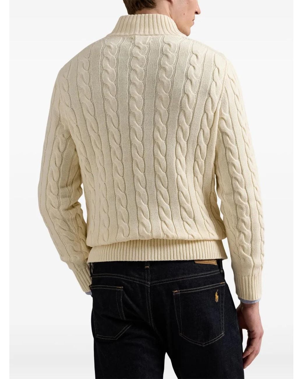 Polo Ralph Lauren White Andover Crewneck Long-Sleeve Pullover for men