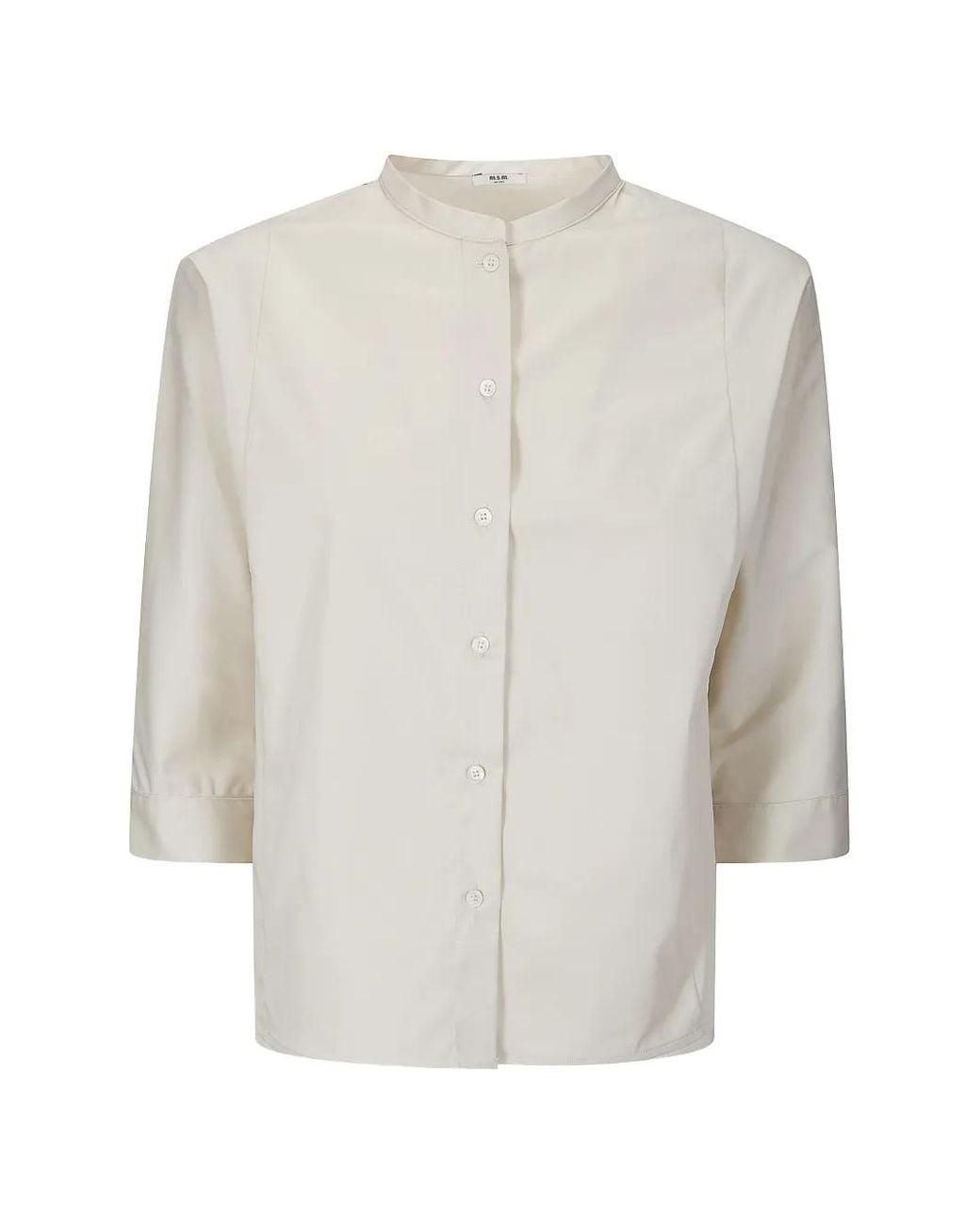 #MSM White Band-Collar Shirt