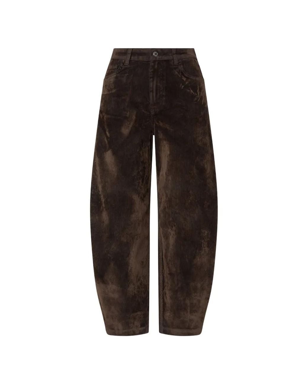 Liu Jo Brown Balloon Velvet Trousers