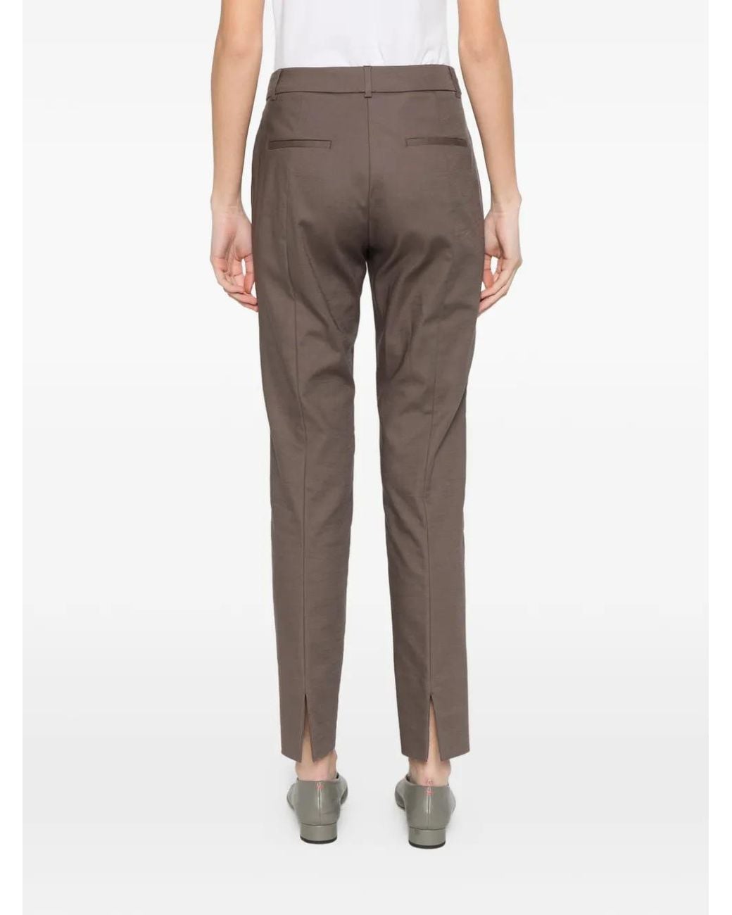 Peserico Gray Belt-Loops Trousers