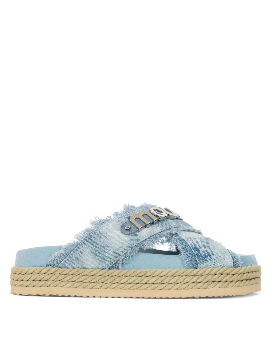 Mou Blue Sandales En Cuir