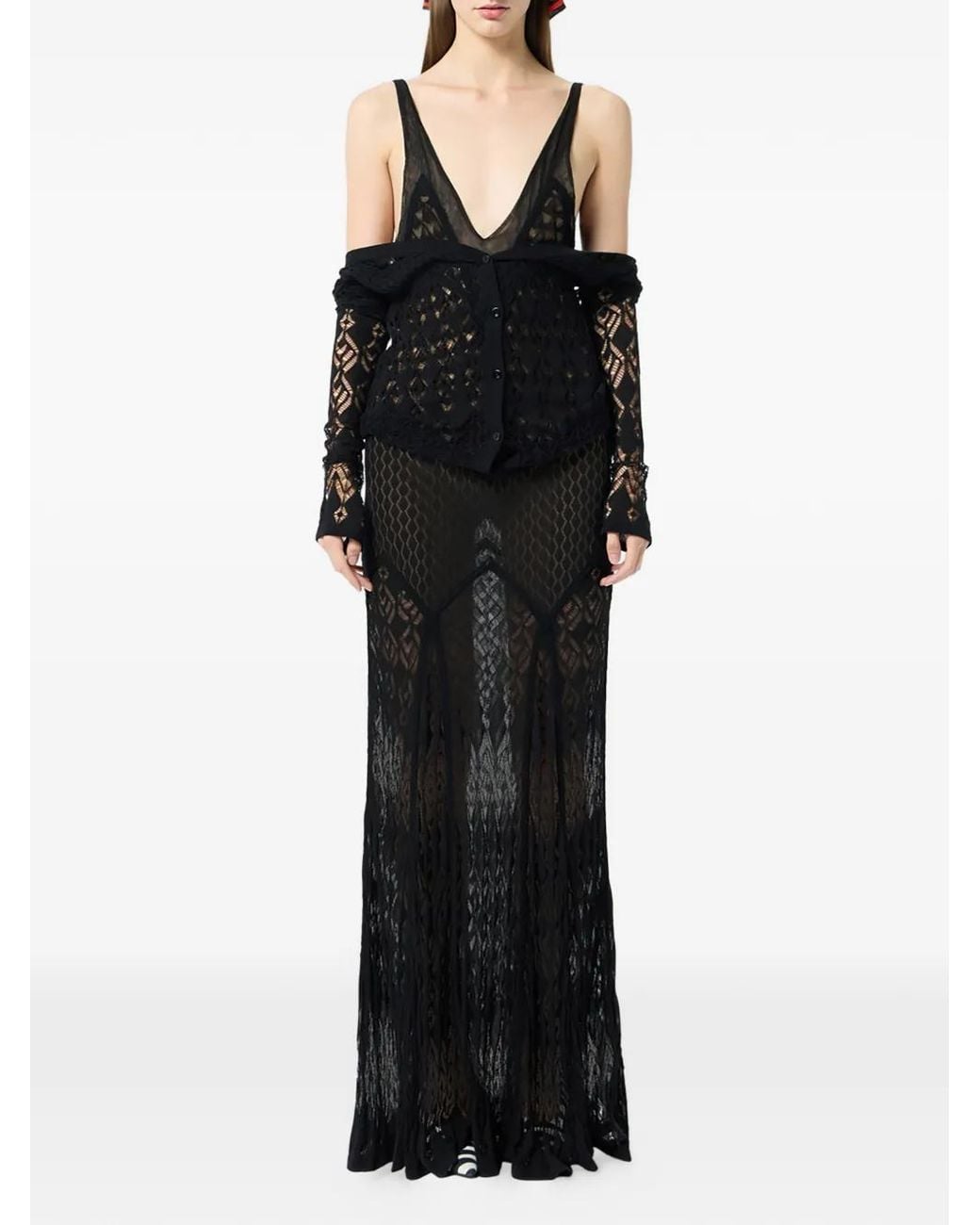 Blumarine Black Long Knit Dress