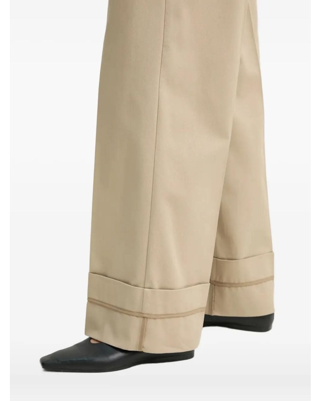 Pantalones Anchos Con Tobillos Ajustados Samsøe & Samsøe de color Natural