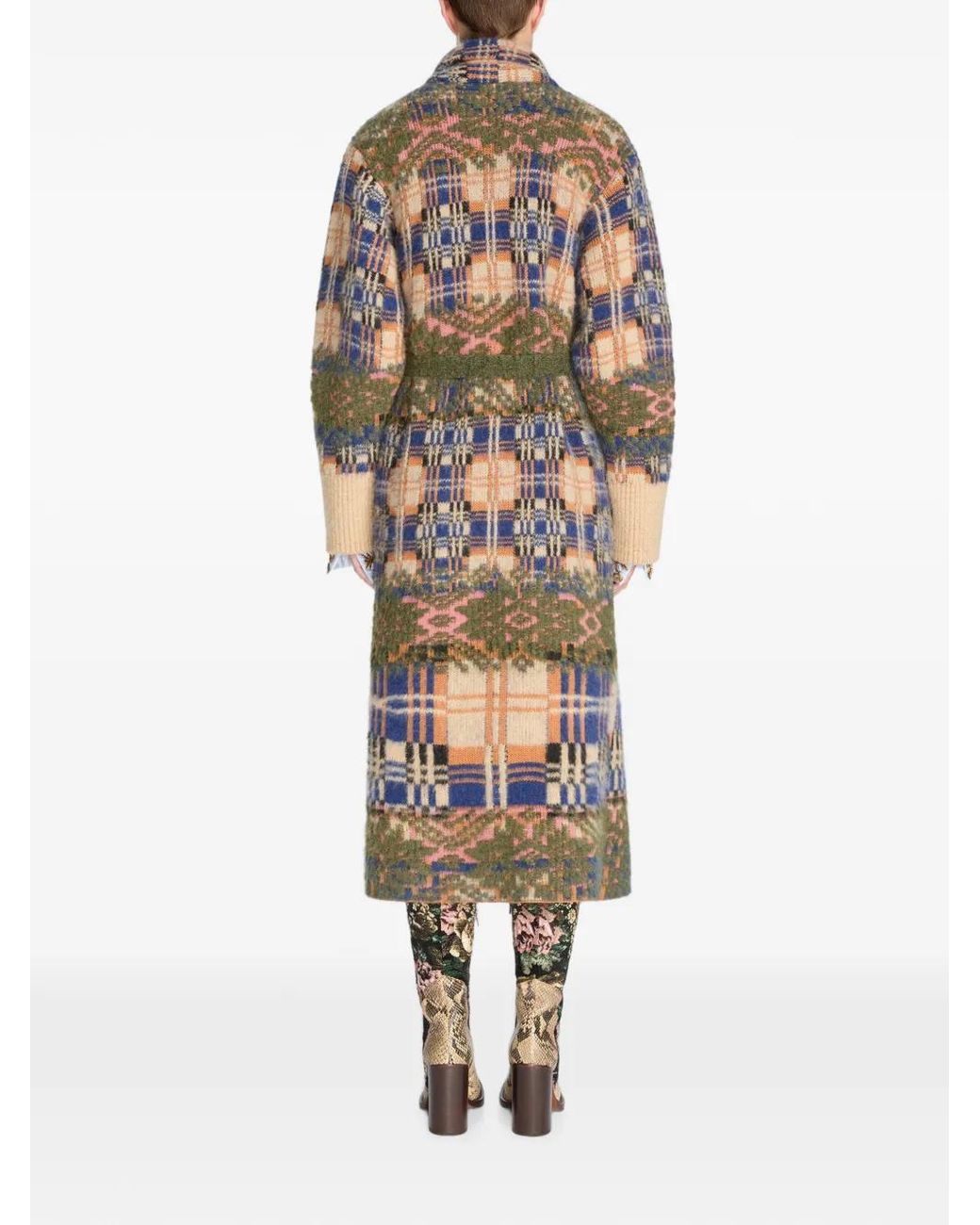 Dries Van Noten White Patchwork Wool Cardigan