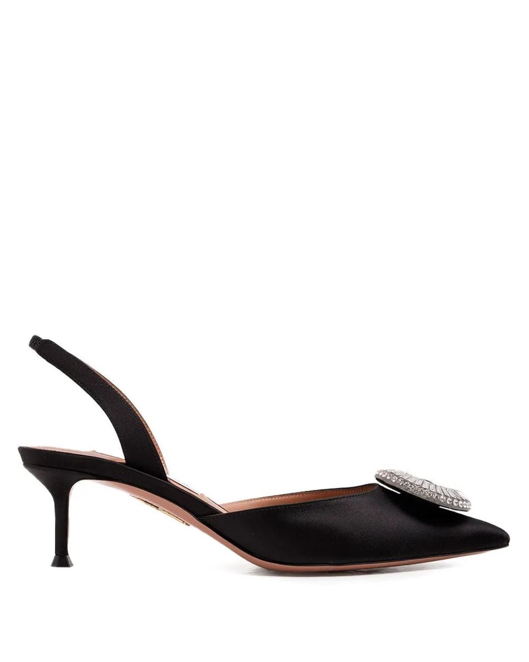 Aquazzura Black 50Mm Crystal-Embellished Sling Pumps