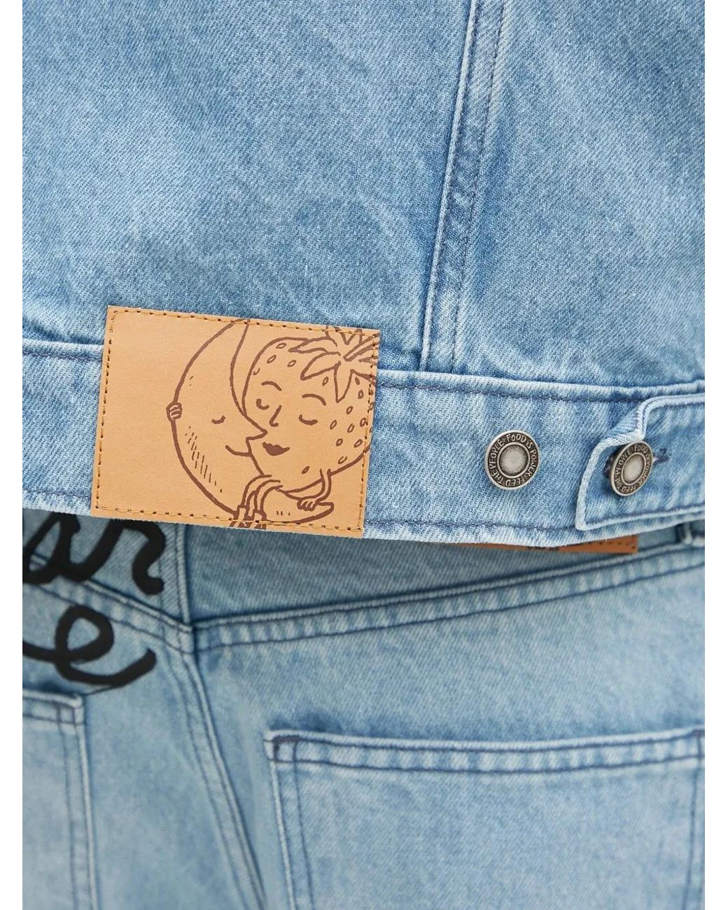 Sky High Farm Blue Buttoned Print Denim Jacket for men