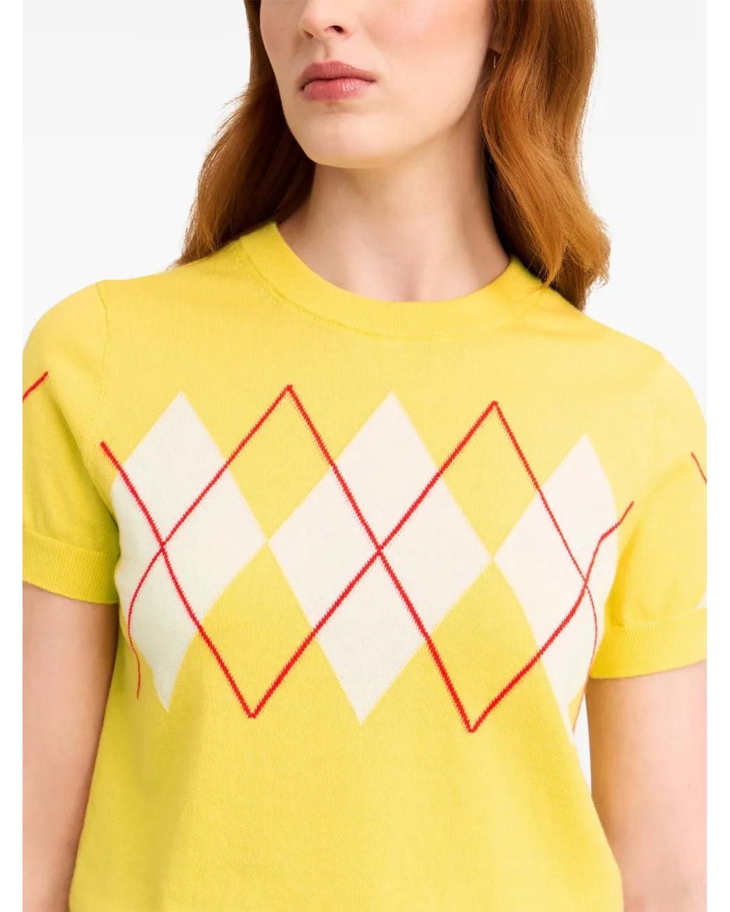 Pringle of Scotland Yellow Diamond-Pattern Sweater